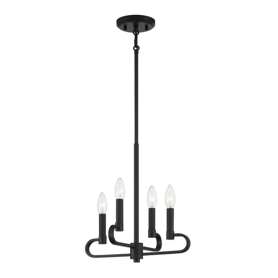 Designers Fountain Summit 4 Light Matte Black Chandelier, D269C-4CH-MB