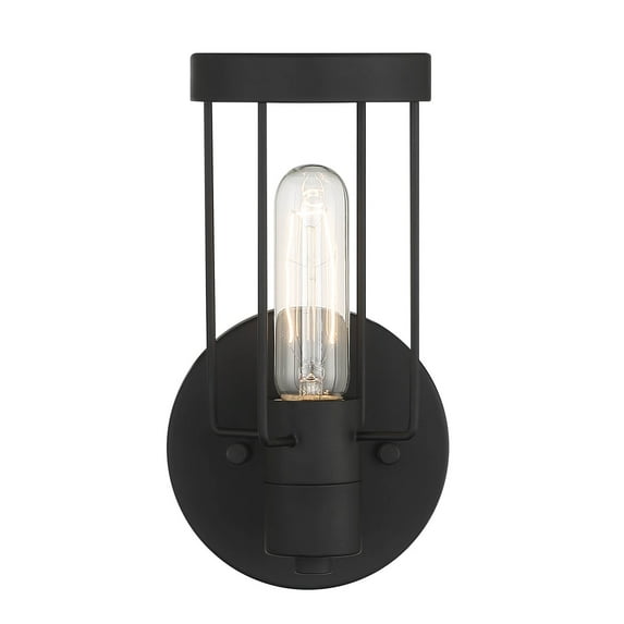 Designers Fountain Tafo 1 Light Matte Black Wall Sconce Light, D273M-WS-MB