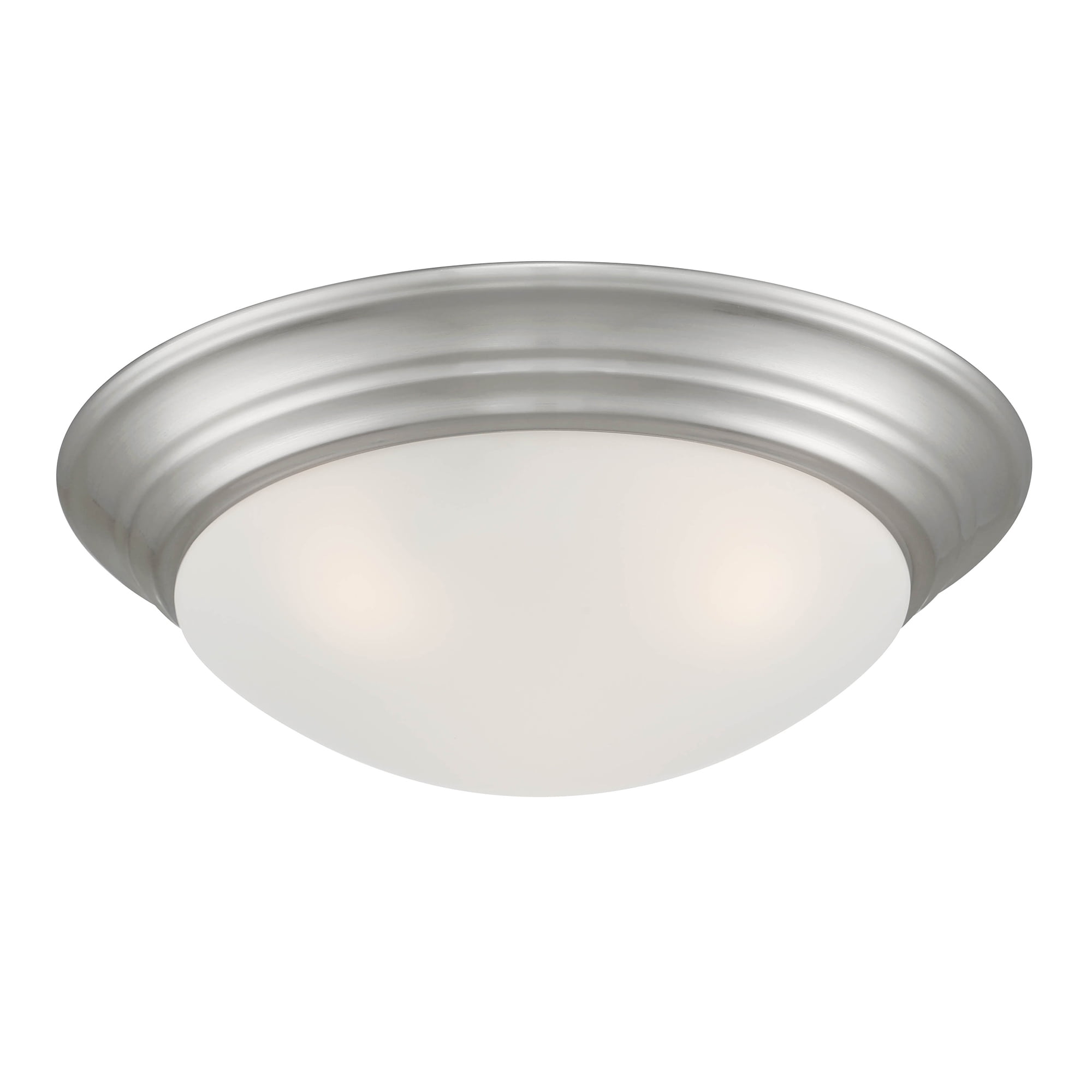 Modern Tap 14" Brushed Nickel & Glass Flush Mount Light