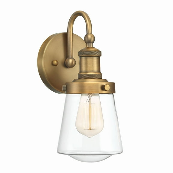 Designers Fountain Taylor 1 Light Old Satin Brass Wall Sconce Light, 69501-OSB