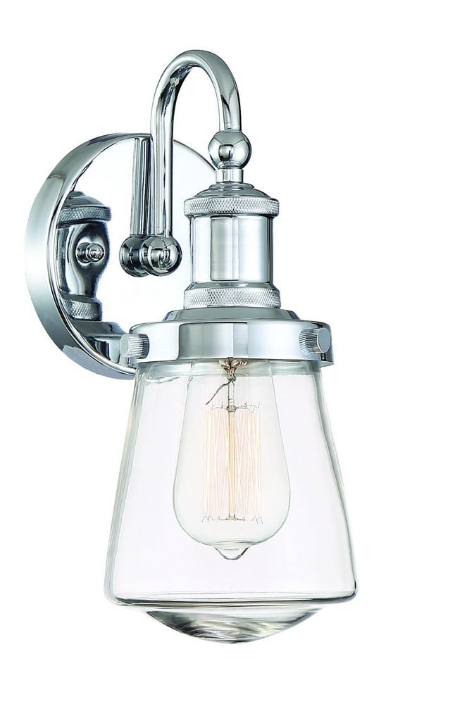 Taylor Chrome 11.5" Clear Glass Shade Wall Sconce