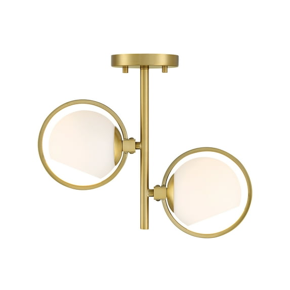 Designers Fountain Teatro 14.75 inch 2-Light Brushed Gold Modern Semi Flush Mount Ceiling Light, D296C-SF-BG