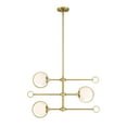 thumbnail image 1 of Designers Fountain Teatro 28 inch 3-Light Brushed Gold Modern Chandelier with Etched Opal Glass Shades, D296C-3CH-BG, 1 of 9