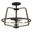 thumbnail image 1 of Ryder 16.5 in. 2-Light forged Black Rustic Entryway Semi-Flush Mount with Clear Glass Shade, 1 of 6