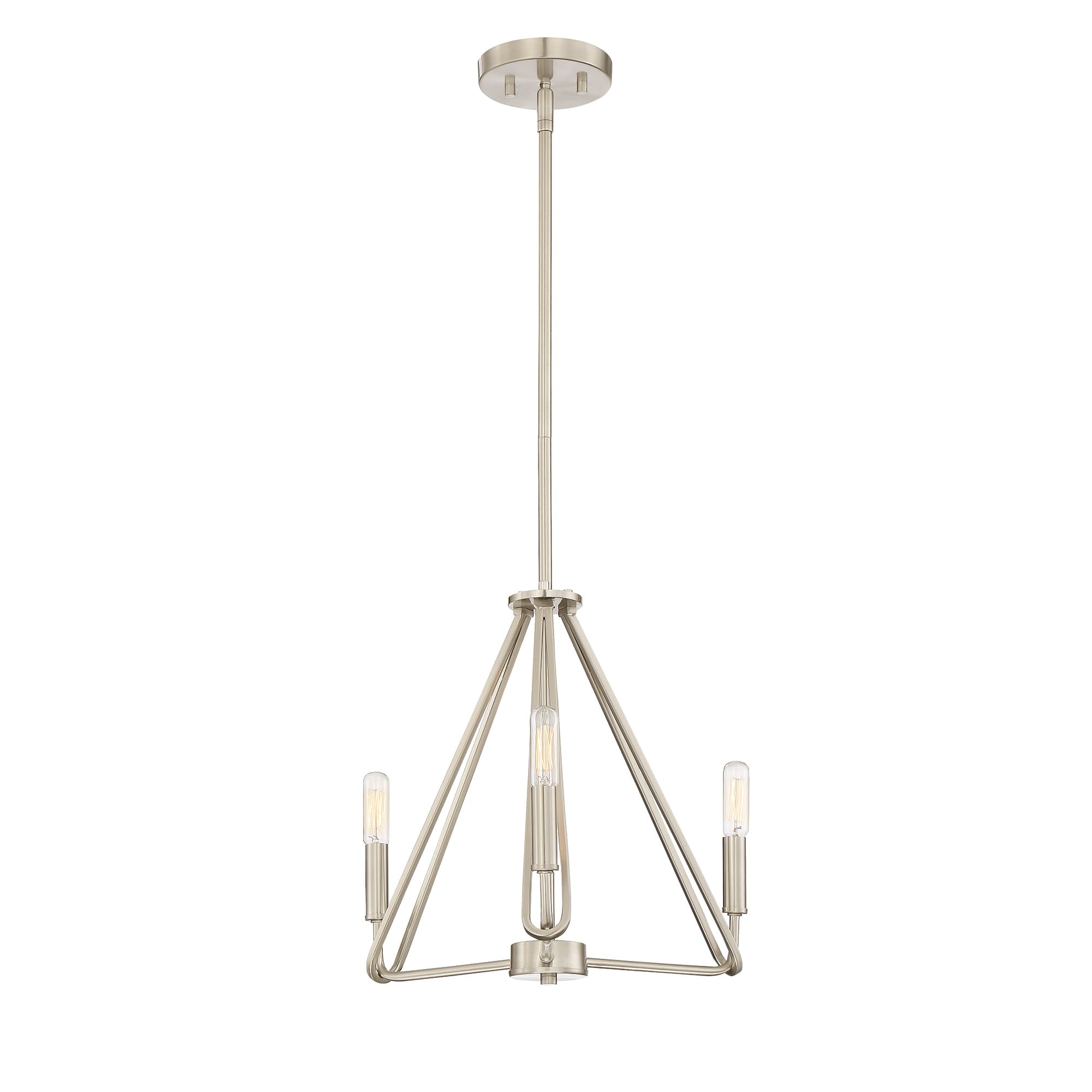 Satin Platinum 16'' Modern Cage Pendant Light