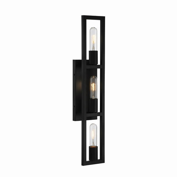 Designers Fountain Urban Oasis 3 Light Matte Black Bathroom Vanity Light Fixture, D224M-3B-MB