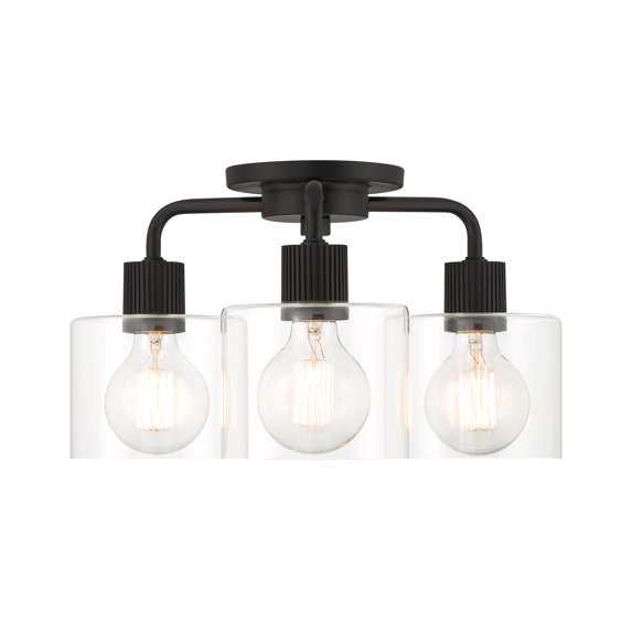 Designers Fountain Vibrato 16 inch 3-Light Matte Black Transitional Semi Flush Mount Ceiling Light, D285M-SF-MB