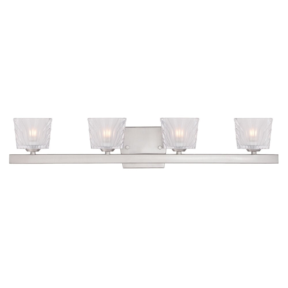 Designers Fountain Volare Satin Platinum 4 Light Bathroom Vanity Light Fixture, 68104-SP