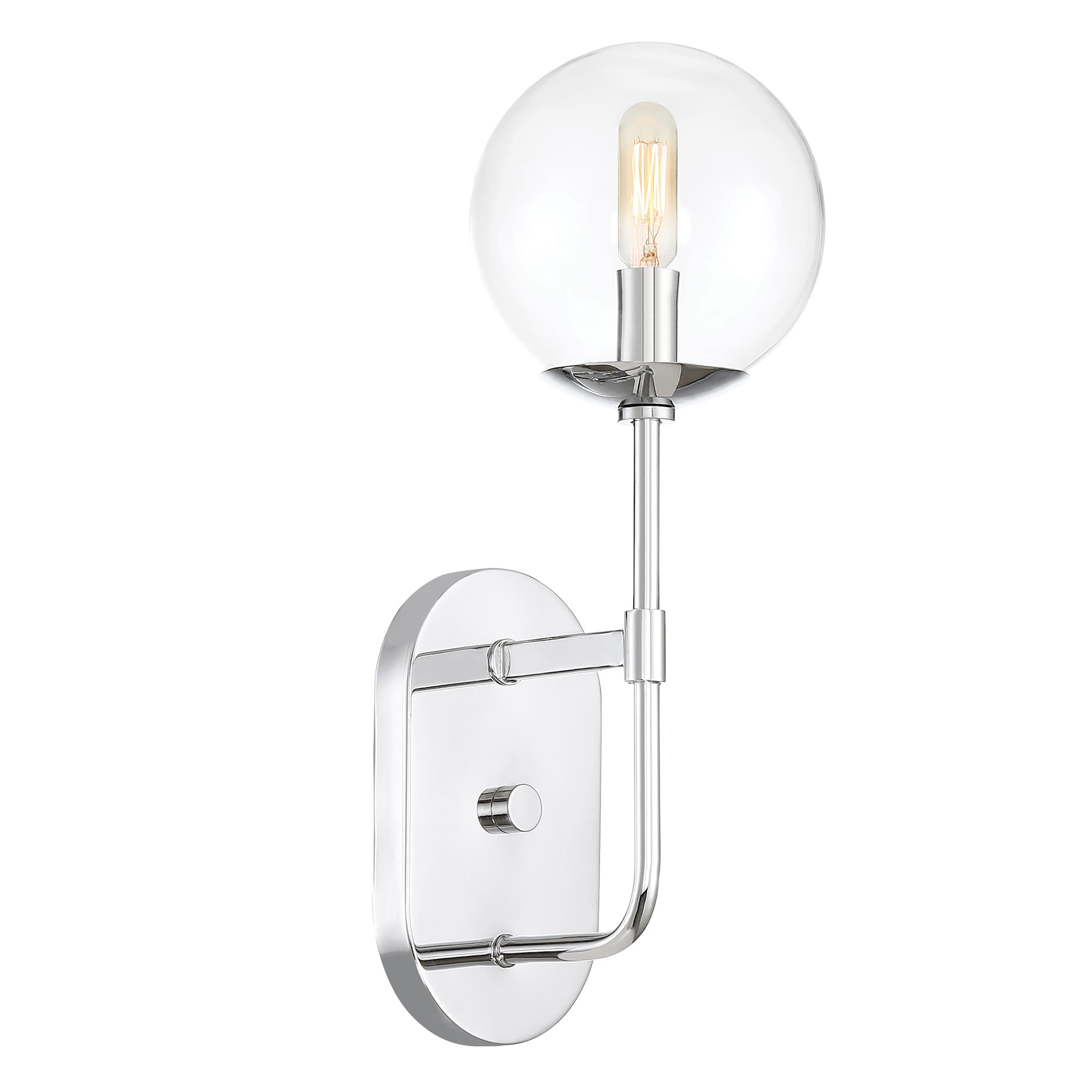 Mid-Century Modern Chrome 16.5" Direct Wired Wall Sconce