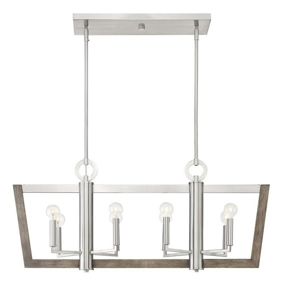 Designers Fountain Westend Satin Platinum 8 Light Island Chandelier, 93738-SP