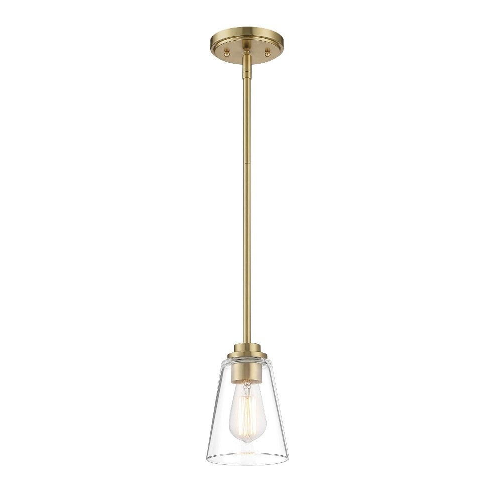 Westin 7.25" Brushed Gold Glass Pendant Light