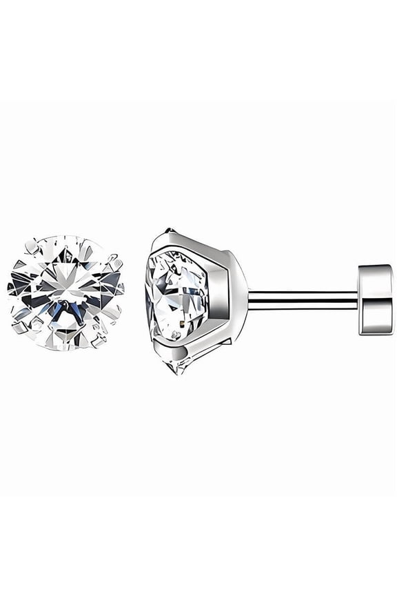 1 Pair Tragus Piercing Jewelry, Unique Opal Stone Flat Back Stud Earrings, Comfortable and Secure Fit Helix Earrings for Women,Gold