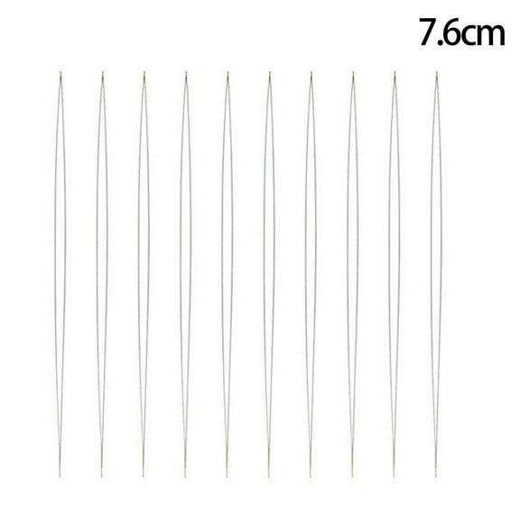Designice 10Pcs Beading Needle,Effortless Bead Stringing Beading Needle,Compatible with a Variety of Beads Beading Needles,7.6cm silver
