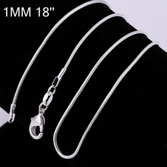 16 18 20 22 24 inch 925 Sterling Silver Curb Chain Link Necklace Bracelet 1m- 1Pcs