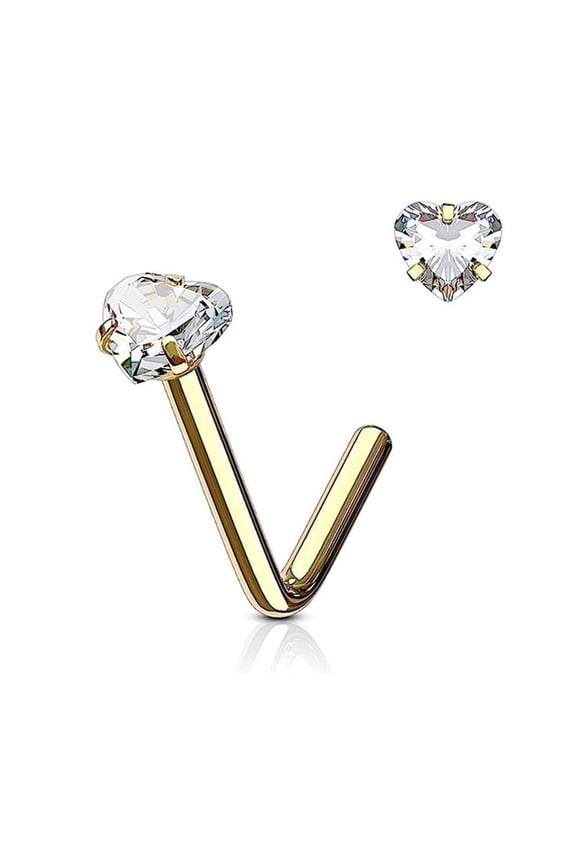 18G Nose Rings L Rod Nose Rings for Women Surgical Steel Nose Ring Gold Nose Studs