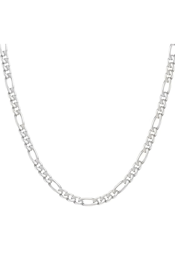 1Pc Lightweight And Durable Sterling Silver Chain,Sterling Silver Necklace,Punk Hip Hop Style,4M Figaro Chain