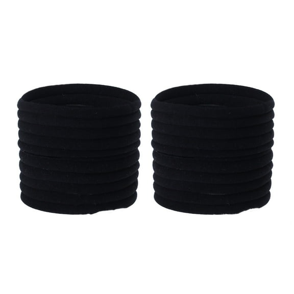 Designice 20 Pcs Hair Ties, Soft and Elastic Hairbands, No-Crease Thick Hair Ties, Perfect for Headbands for Women,Black