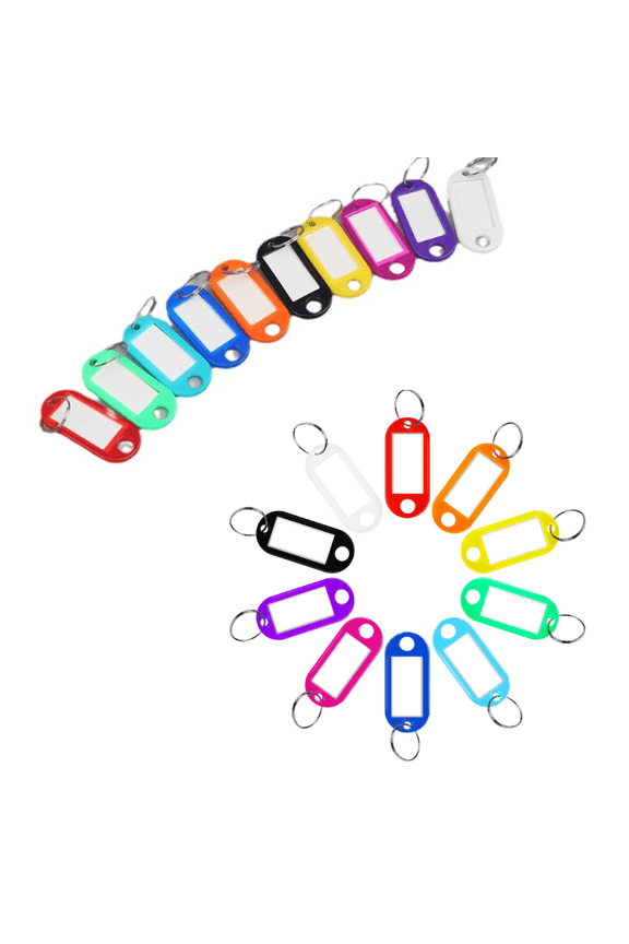 20 Pieces Key Tags, Durable PP Keychain Accessories, Multicolor Plastic Key Ring