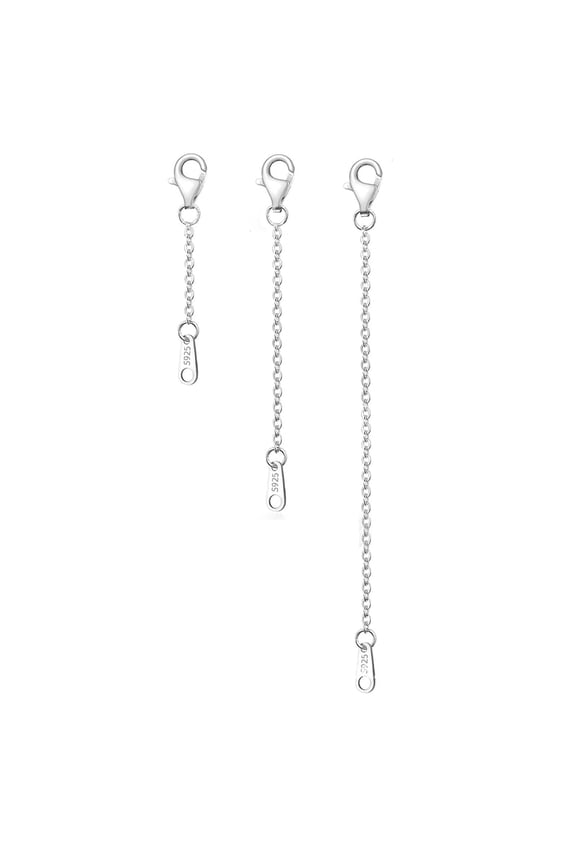 3 Pcs Necklace Extender S925 Sterling Necklace Extender Silver for Necklace Bracelet Anklet Extender Silver Chain for Jewelry Making