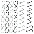 thumbnail image 1 of Designice 40Pcs Nose Rings Multi Shape Nose Studs Surgical Steel Nose Piercings Women Men, 1 of 8