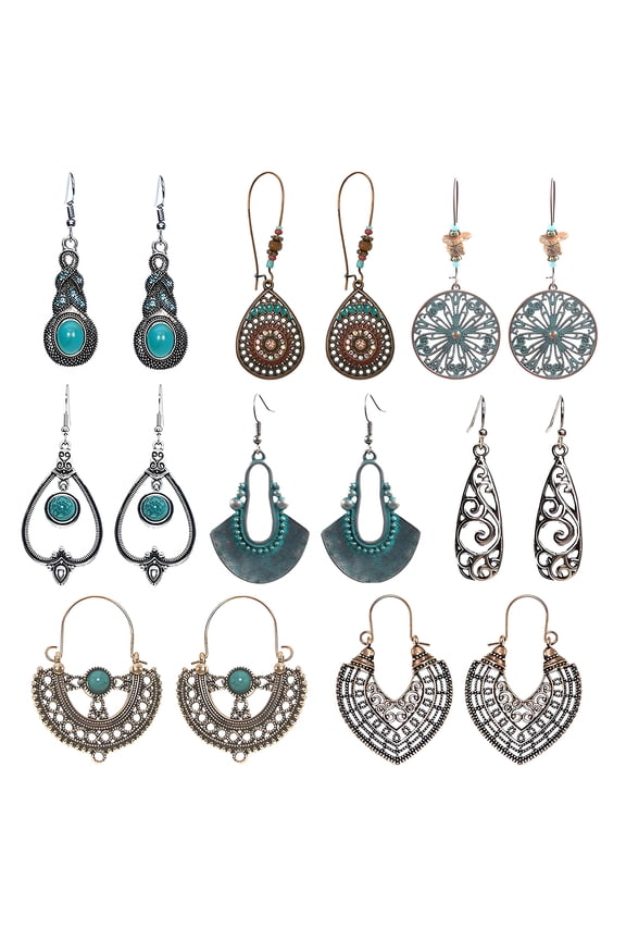 8 Pcs Earrings for Women, European and American Design Dangle Earrings, Vintage and Modern Style Women's Earrings, Vintage Inspiration High-Quality AlloyWomen's Earrings