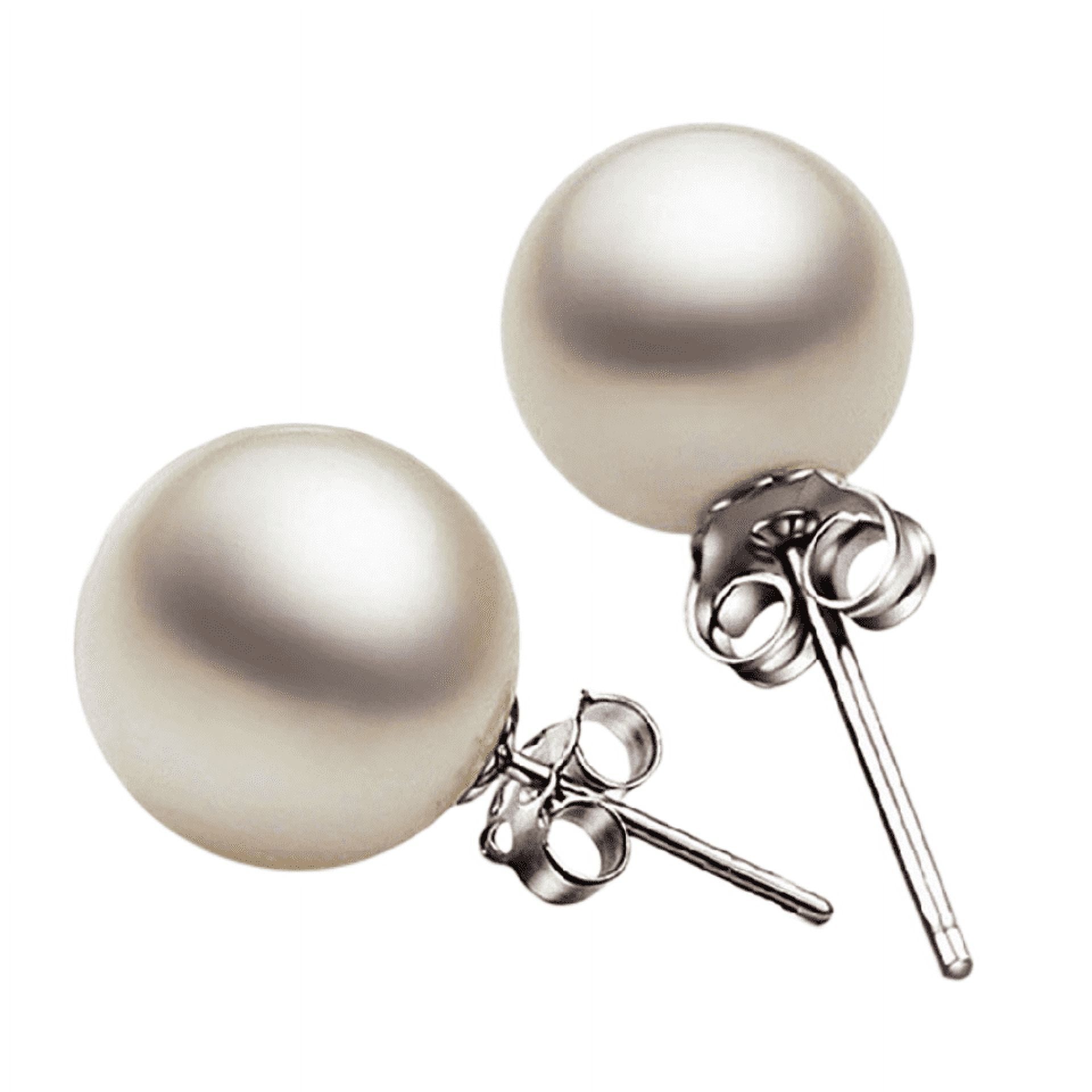 YANGUGU Designice 925 Silver 12MM Large Size Freshwater Cultured Pearl Stud Earrings for Women Girls
