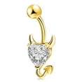 thumbnail image 1 of Designice 14G Belly Button Ring,CZ Shiny Belly Rings,316L Surgical Steel Button Piercing,Gold, 1 of 9