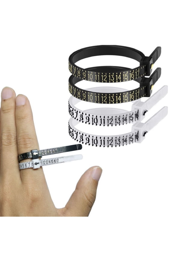 Ring Sizer Circle Reusable Gauge Finger Size Measuring Tool for Jewelry Shop White