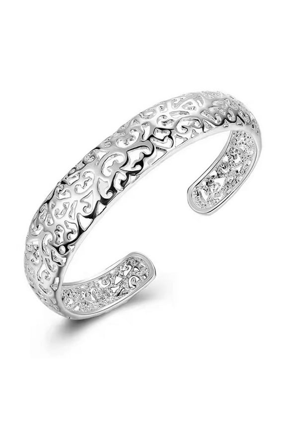 Bracelets,Adjustable Open Cuff Bracelet,Hollow Pattern Design,Elegant Women's Bangle