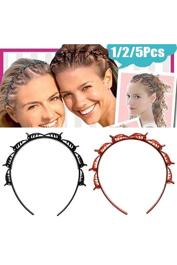 Designice Braided Headband Hair Accessories Double-bangs Hairstyle Hairpin Alligator Clip Headband