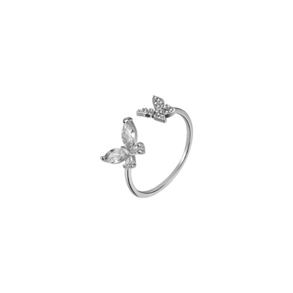 DESIGNICE Butterfly Ring with Zirconia Adjustable Rings for Women ...