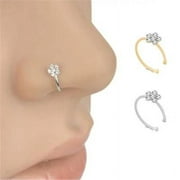 Designice Fashion Nose Ring Women Flower Nose Ring Hoop Body Piercing Jewelry