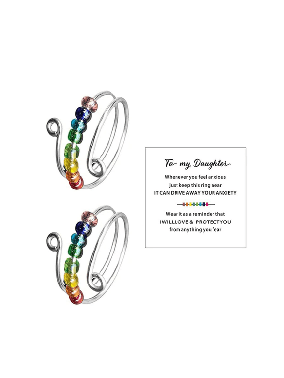 Fidget Ring WomenCan Alleviate Anxiety Spinner RingMultiple Colors Adjustable Rings for Women