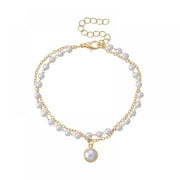 TIANBEN Designice Gold Filled Natural Freshwater Pearls Bracelet for Women Girls Vintage Elegant Baroque Pearl Wedding Party Jewelry