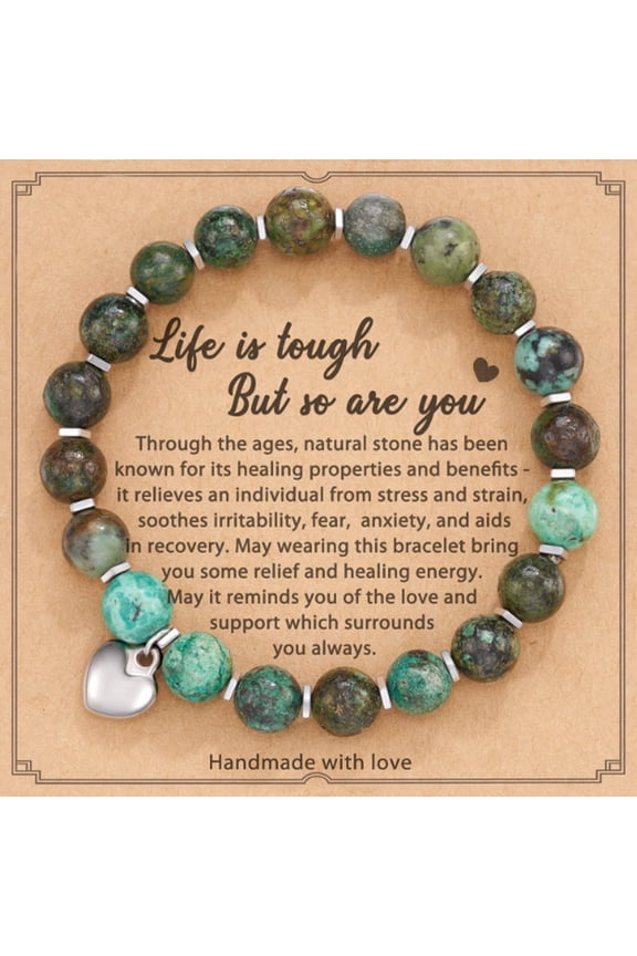 Healing Bracelet,Heart Shaped Beads Natural Stone Bracelet,Versatile Design Amethyst Bracelet