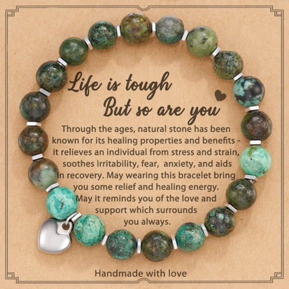 Designice Healing Bracelet,Heart Shaped Beads Natural Stone Bracelet,Versatile Design Amethyst Bracelet