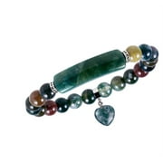 IEFSHINY Healing Stone Bracelet for Women Beads Chakra Energy Heart Charm Bracelet Handmade Jewelry Gifts