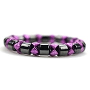 Designice Hematite Purple stretch bracelet