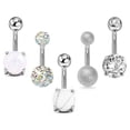 thumbnail image 1 of Iuhan 4Pcs/set Belly Button Rings Navel Piercing Rings Gifts Body Jewelry, 1 of 2