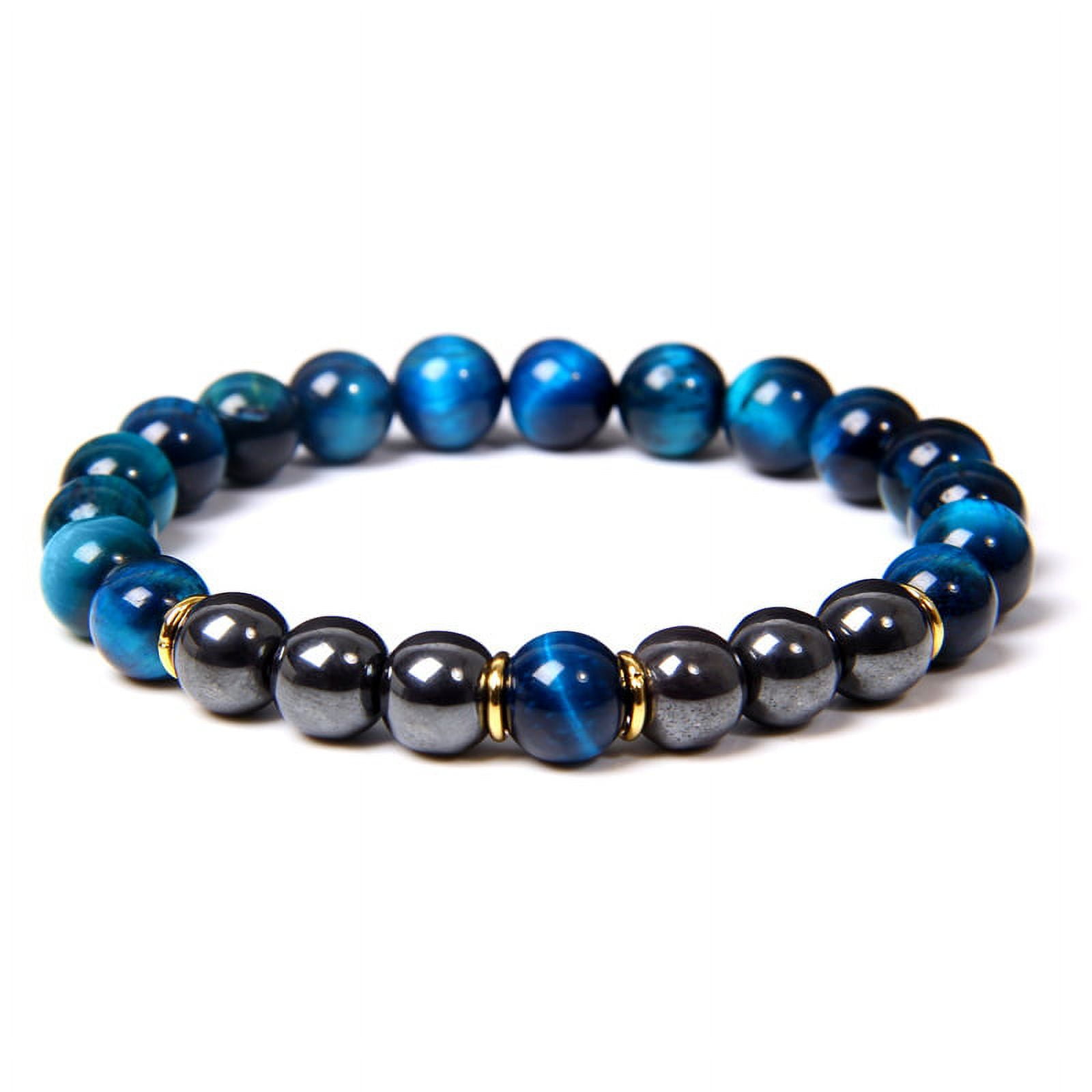 LZNDEAL Designice Men'S Gallstone Tiger Eye Bracelet Round Beaded Stretch Bracelet Jewelry Gift Fashion
