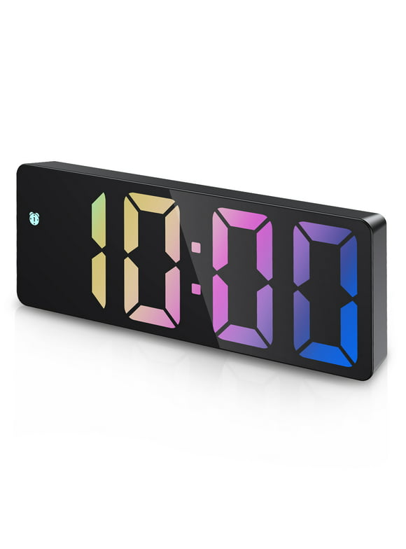 Designice ORIA Digital Alarm Clock, 6.5inch Large Display LED Clock,Multicolor