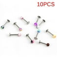thumbnail image 1 of Party Yeah 10/30/50Pcs/Pack 16G Ball Lip Rings Labret Bars Stainless Steel Stud Body Piercing, 1 of 5