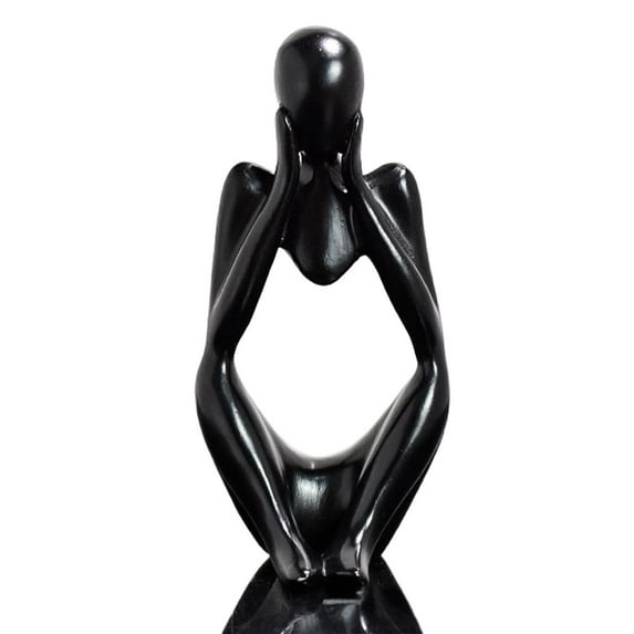 Designice Sculpture,Creative Shape Table Decor,Desktop Ornament Figurines,Black-2