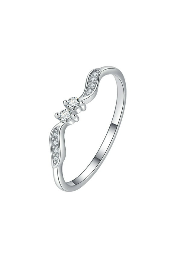 Silver RingsWillow Leaf Double Star Sterling Silver RingsDurable and Sturdy Silver Rings for Women