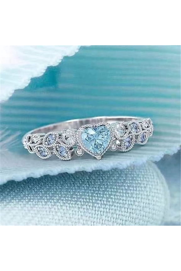 Designice Silvery Heart Crystal Rings for Women Jewelry Ring Female Promise Rings Zircon Ring