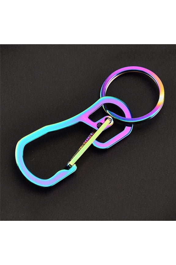 Titanium Heavy Duty Carabiner Keychain EDC Quick Release Hooks With Titanium Key Ring