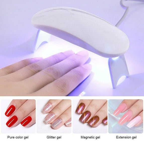 Lingouzi Uv Led Nail Lamp 6w Intelligent Nail Light For Gel Polish Acrylic Faster Nail Dryer For Fingernail Toenail With Auto Sensor Professional Portable Nail Curing Lamp