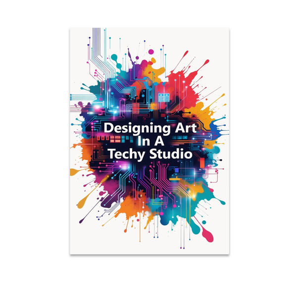 Designing Art In A Techy Studio - Digital Art Enthusiast - 13x19 Poster Print