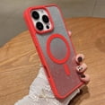 thumbnail image 1 of Designing for iPhone 14 Pro Phone Case,Compatible with Mag-Safe,Bling Sparkly Gradient Glitter Back,Shockproof Drop-proof TPU Frame,Luxury Rugged Phone Case for iPhone 14 Pro,Red, 1 of 6
