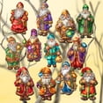 thumbnail image 1 of Colorful Santa Decorative Wooden Clip-on Ornaments Set of 12 by G. Debrekht - Christmas Decor - 8090050C-S12, 1 of 9